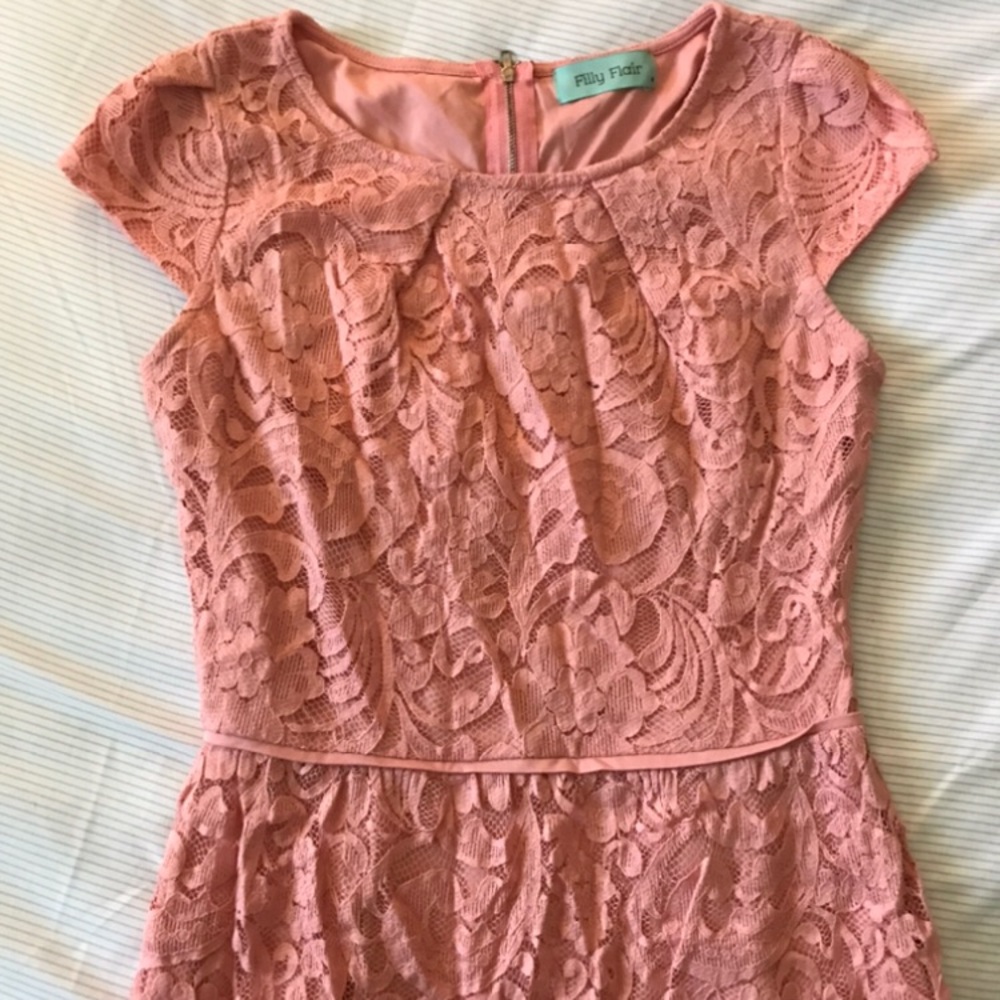 Filly Flair coral lace dress size M